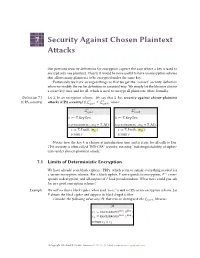 Security Against Chosen Plaintext Attacks