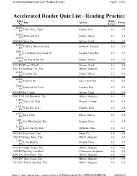 Accelerated Reader Quiz List - Reading Practice Page 1 of 261