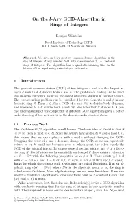 Ary GCD-Algorithm in Rings of Integers