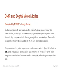 DMR and Digital Voice Modes