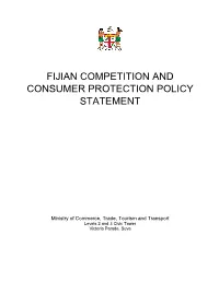 Fijian Competition and Consumer Protection Policy Statement