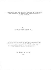 HISTOLOGICAL and PHYSIOLOGICAL ANALYSIS of ADVENTITIOUS ROOT FORMATION in JUVENILE and MATURE CUTTINGS of Ficus Pumila L