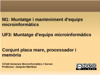 Muntatge D'equips Microinformàtics Conjunt Placa Mare, Processador I