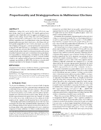Proportionality and Strategyproofness in Multiwinner Elections