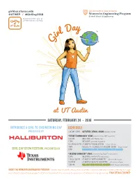 Girlday.Utexas.Edu @UTWEP / #Girlday2018