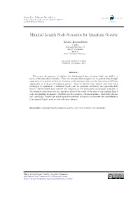 Minimal Length Scale Scenarios for Quantum Gravity