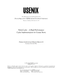 Newscache – a High Performance Cache Implementation for Usenet News 