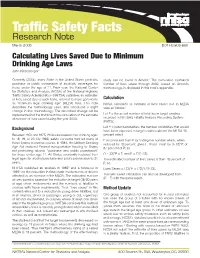 Calculating Lives Saved Due to Minimum Drinking Age Laws John Kindelberger*