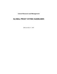 Global Proxy Voting Guidelines