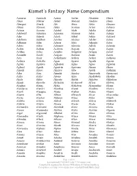 Kismet's Fantasy Name Compendium
