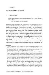 Machiavelli's Background