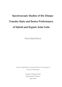 Transfer State and Device Performance of Hybrid and Organic