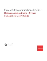 Database Administration - System Management User's Guide