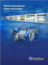 Dynisco Viscosensor Online Rheometer