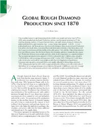 Global Rough Diamond Production Since 1870