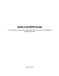 Guide to All SSMU Groups