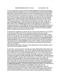 RCN DIVING BRANCH HISTORY – Part One by Chuck Rolfe – 2014