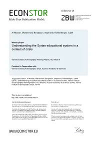 Understanding the Syrian Educational System in a Context of Crisis