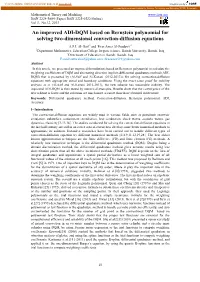 An Improved ADI-DQM Based on Bernstein Polynomial for Solving Two-Dimensional Convection-Diffusion Equations