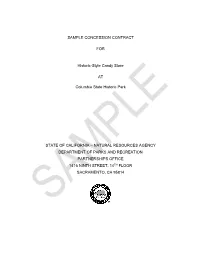 Concession Contract Format