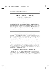 On Truth-Functionality