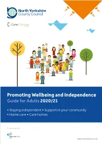 Promoting Wellbeing and Independence Guide for Adults 2020/21