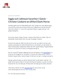 Uggla Och Johnson Favoriter I Gävle – Christer Lindarw En (After) Dark Horse