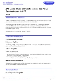 ZAI - Zone D'aide À L'investissement Des PME : Exonération De La CFE