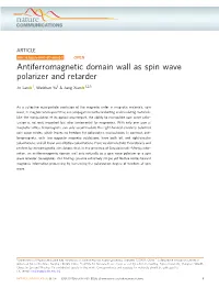 Antiferromagnetic Domain Wall As Spin Wave Polarizer and Retarder