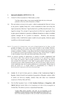 Article 14 of the Constitution of India Reads As Under