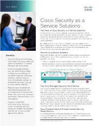 Cisco Security-As-A-Service Solutions for Service Providers