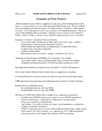Examples of Term Projects