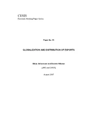 Globalization and Distribution of Exports