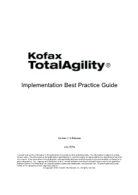 Implementation Best Practice Guide