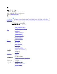 Microsoft from Wikipedia, the Free Encyclopedia Jump To: Navigation, Search