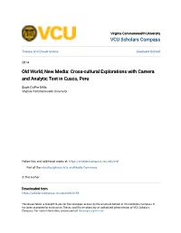 Cross-Cultural Explorations with Camera and Analytic Text in Cusco, Peru
