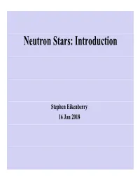 Neutron Stars: Introduction