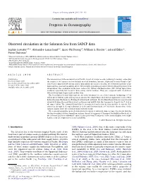 Observed Circulation in the Solomon Sea from SADCP Data ⇑ Sophie Cravatte A,B, , Alexandre Ganachaud A,C, Quoc-Phi Duong D, William S