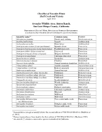 Shell Creek Checklist-Apr2012