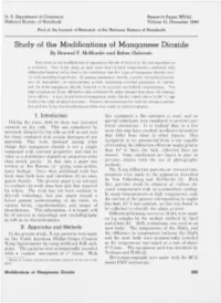 Study of the Modifications of Manganese Dioxide