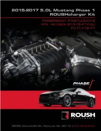 2015 5.0L Mustang Phase 1 Install.Indb