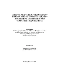Copepod Production: the Interplay Between Abiotic Environment, Prey Biochemical Composition and Consumers’ Requirements
