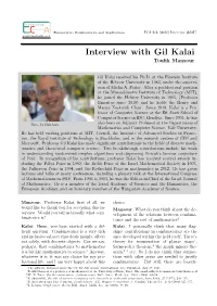 Interview with Gil Kalai Touﬁk Mansour