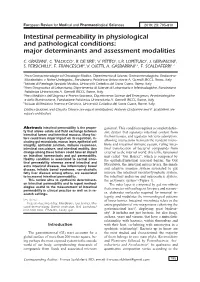 Intestinal Permeability in Physiological and Pathological Conditions: Major Determinants and Assessment Modalities