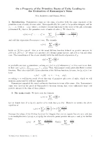 On a Property of the Primitive Roots of Unity Leading to the Evaluation of Ramanujan’S Sums