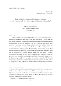 Radical Political Economy and the Theory of Contracts Towards a One and Only View Of
