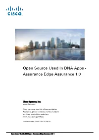 Open Source Used in DNA Apps - Assurance Edge Assurance 1.0