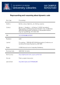 Representing and Reasoning About Dynamic Code