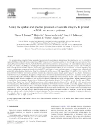 Using the Spatial and Spectral Precision of Satellite Imagery to Predict Wildlife Occurrence Patterns