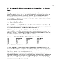 3.2 Hydrological Features of the Ottawa River Drainage Basin